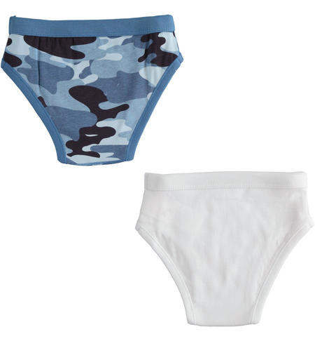 Boy¿s cotton briefs set from 8 to 16 years by iDO BIANCO-AZZURRO-8023