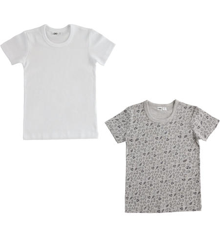 Set t-shirt intima ragazzo in cotone - da 8 a 16 anni iDO BIANCO-GRIGIO-8011