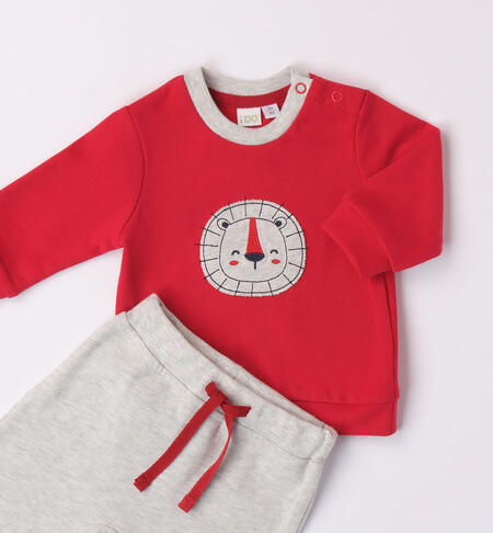 iDO two-piece heavy jersey tracksuit set for baby boys from 1 to 24 months ROSSO-2253