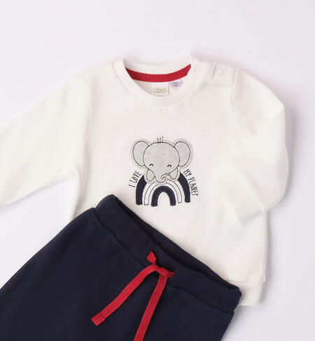 iDO two-piece heavy jersey tracksuit set for baby boys from 1 to 24 months ROSSO-2253