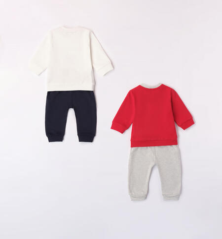 iDO two-piece heavy jersey tracksuit set for baby boys from 1 to 24 months ROSSO-2253