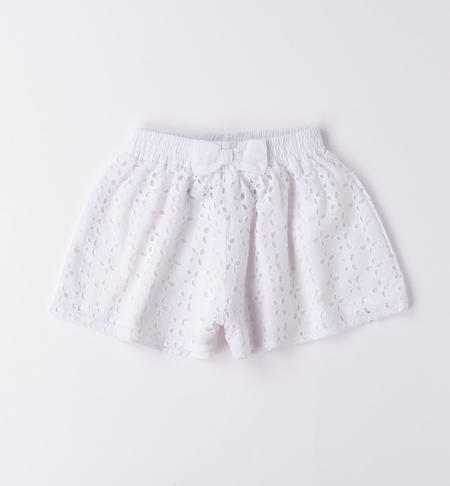 iDO broderie anglaise shorts for girls from 9 months to 8 years BIANCO-0113