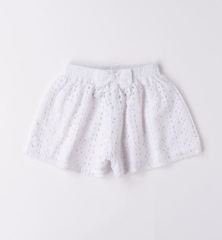 Short bambina in san gallo BIANCO