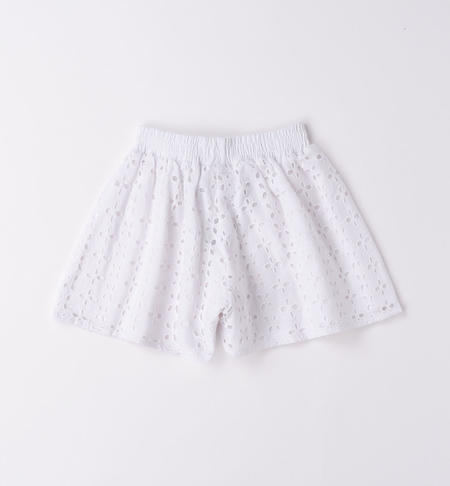 iDO broderie anglaise shorts for girls from 9 months to 8 years BIANCO-0113