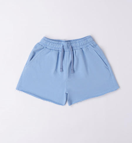 iDO jersey fleece shorts for girls from 8 to 16 years AZZURRO-3624