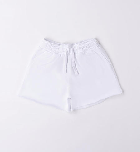 iDO jersey fleece shorts for girls from 8 to 16 years BIANCO-0113
