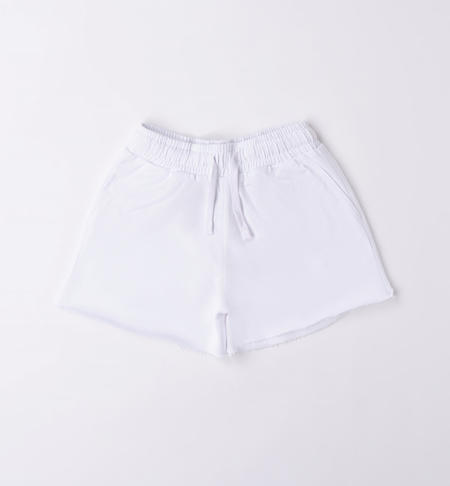 Short ragazza in felpa BIANCO