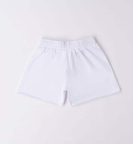 iDO jersey fleece shorts for girls from 8 to 16 years BIANCO-0113