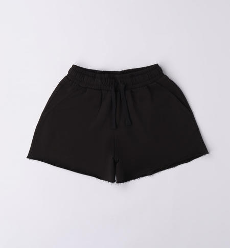 iDO jersey fleece shorts for girls from 8 to 16 years NERO-0658