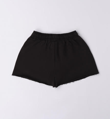 iDO jersey fleece shorts for girls from 8 to 16 years NERO-0658