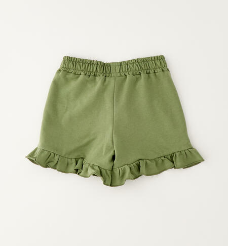 Shorts 100% cotone bambina VERDE SALVIA-5454