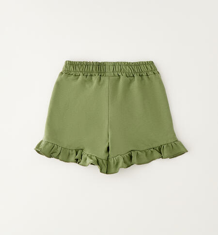 100% cotton girls' shorts VERDE SALVIA-5454