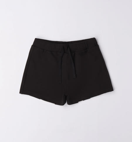 Shorts 100% cotone ragazza da 8 a 16 anni iDO NERO-0658