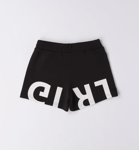 Shorts 100% cotone ragazza da 8 a 16 anni iDO NERO-0658