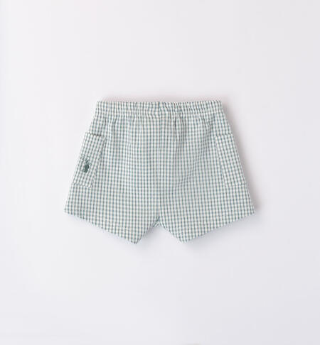 Checked shorts for boys GREEN-4223