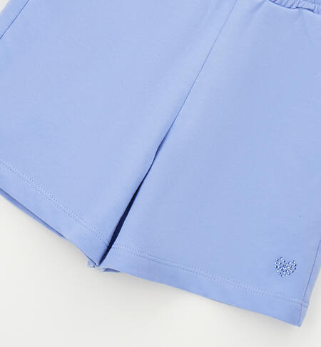 Girls' 100% cotton shorts LIGHT BLUE-3623