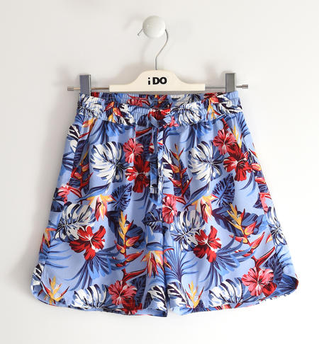 iDO 100% viscose various patterns short trousers for children from 8 to 16 years old AZZURRO-CORALLO-6TL1