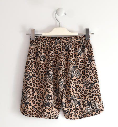 iDO 100% viscose various patterns short trousers for children from 8 to 16 years old BEIGE-NERO-6SU5