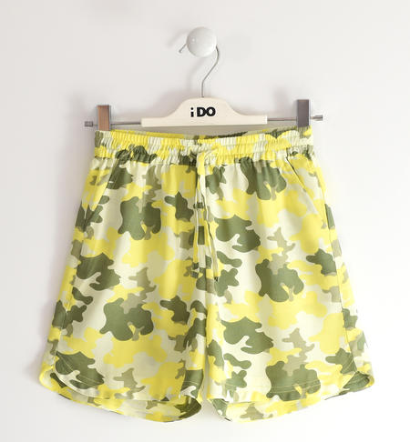 iDO 100% viscose various patterns short trousers for children from 8 to 16 years old VERDE-GIALLO-6SV3