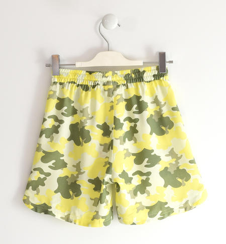 iDO 100% viscose various patterns short trousers for children from 8 to 16 years old VERDE-GIALLO-6SV3