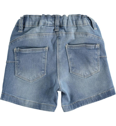Girls' jeans in stretch cotton denim 44767 for girls from 6 months to 8 years old STONE BLEACH-7350