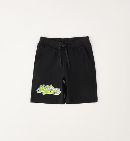 Shorts da bambino in cotone NERO