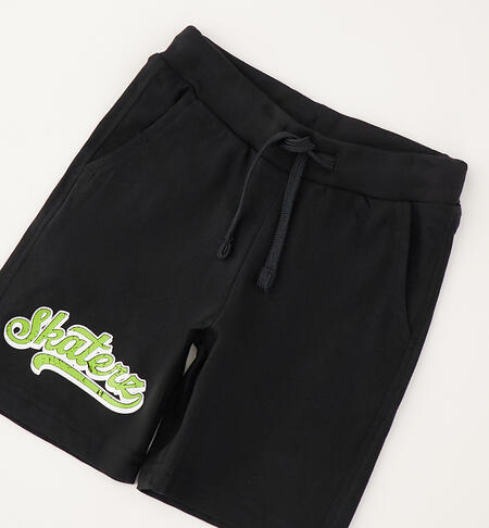 Shorts da bambino in cotone NERO-0658