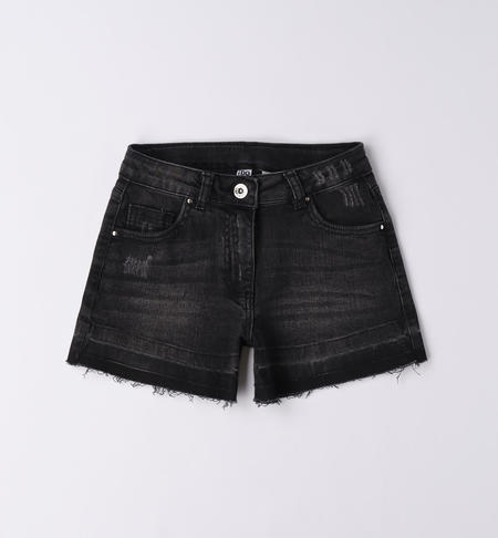Shorts jeans ragazza NERO