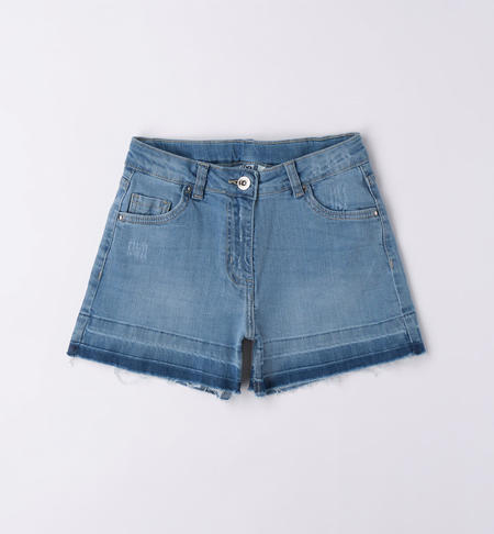 Shorts jeans ragazza da 8 a 16 anni iDO STONE BLEACH-7350