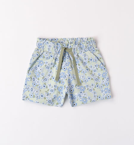 Girls' floral shorts GREEN