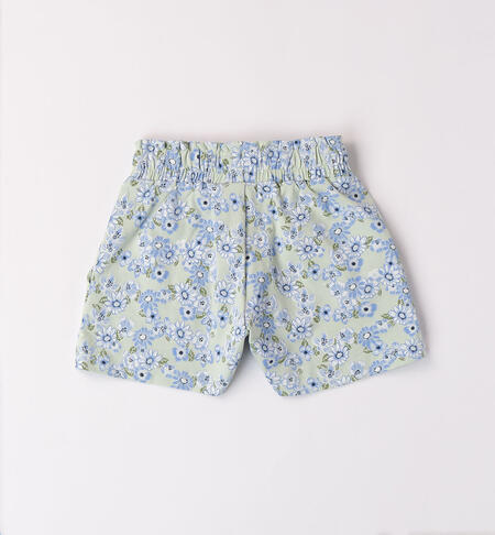 Girls' floral shorts VERDE-AZZURRO-6APH