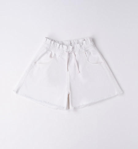 iDO wide shorts for girls from 8 to 16 years BIANCO-0113