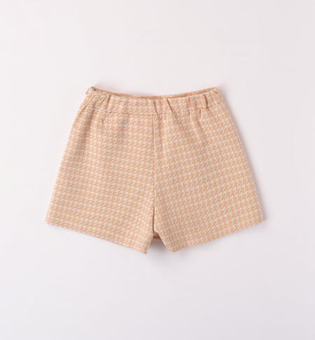 iDO jacquard shorts for girls from 8 to 16 years BEIGE-1045