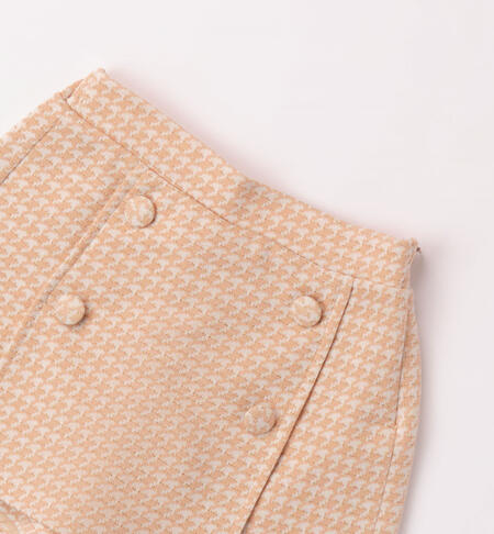 iDO jacquard shorts for girls from 8 to 16 years BEIGE-1045