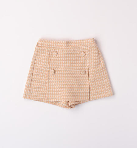 iDO jacquard shorts for girls from 8 to 16 years BEIGE-1045