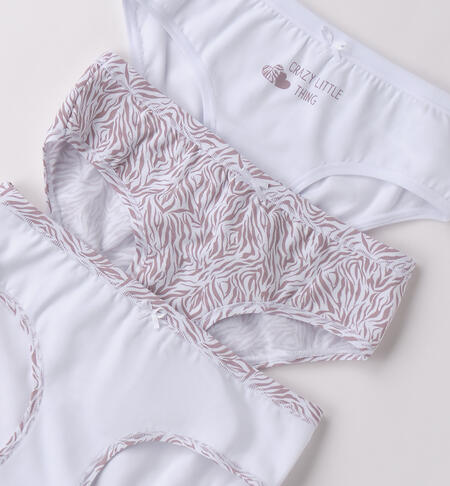 Slip per ragazza BIANCO-CIPRIA-6BTY