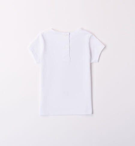 Girls' 100% cotton T-shirt  BIANCO-0113