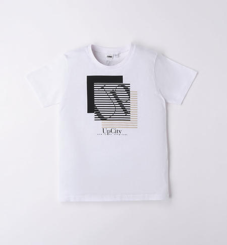 T-shirt 100% cotone per ragazzo da 8 a 16 anni iDO BIANCO-0113