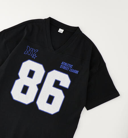 T-shirt 100% cotone ragazzo NERO-0658