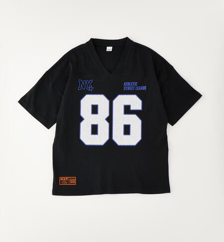T-shirt 100% cotone ragazzo NERO-0658