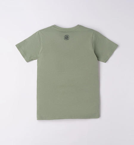 T-shirt 100% cotone ragazzo stampa fantasia da 8 a 16 anni iDO VERDE SALVIA-4715
