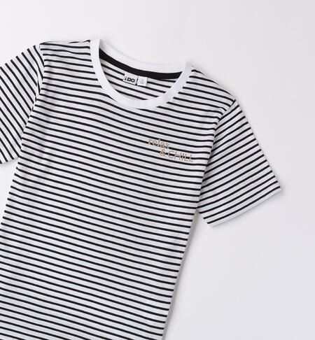Boys' striped T-shirt NERO-0658