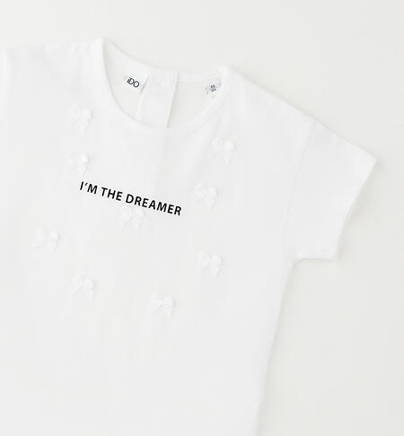 T-shirt bambina 100% cotone BIANCO-0113