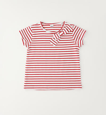 T-Shirt bambina a righe ROSSO-2256