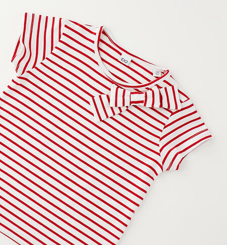 T-Shirt bambina a righe ROSSO-2256