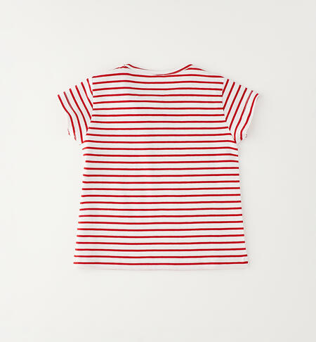 T-Shirt bambina a righe ROSSO-2256