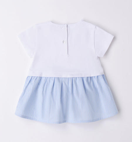 T-shirt bambina con fiocco rigato da 9 mesi a 8 anni iDO BIANCO-0113