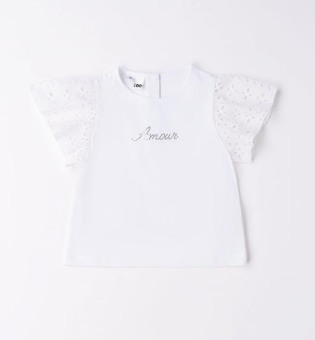 iDO girl's T-shirt with rhinestones from 9 months to 8 years BIANCO-0113