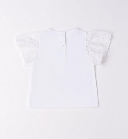 T-shirt bambina con strass da 9 mesi a 8 anni iDO BIANCO-0113