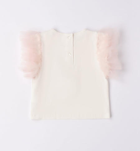 iDO girl's T-shirt with tulle from 9 months to 8 years PANNA-0112